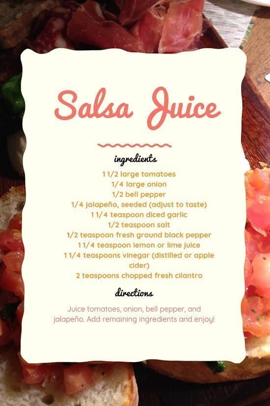Fresh Salsa Juice Recipe