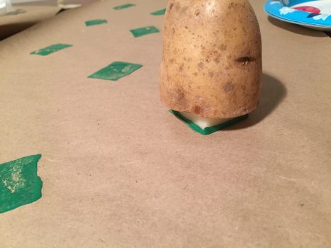 Use Potato Stamp for Simple Christmas Craft