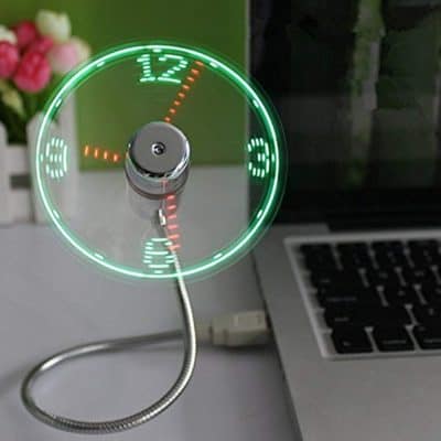 ONXE USB LED Clock Fan