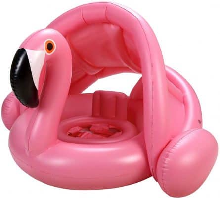 Flamingo Baby Pool Float with Canopy