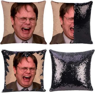 Dwight Shrute Sequin Pillow Cover
